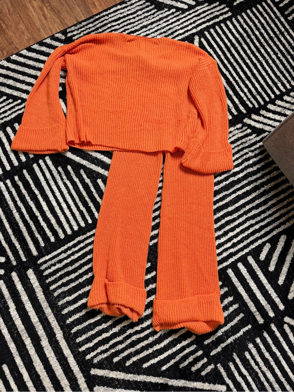 Cozy Ribbed Sweater Set - Orange - Picture 4 of 4